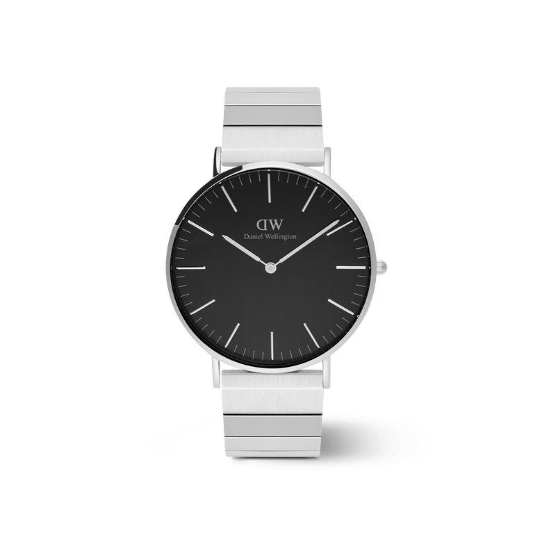 Classic Piano Link Onyx Silver
