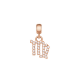 Crystal Zodiac Charm Rose Gold