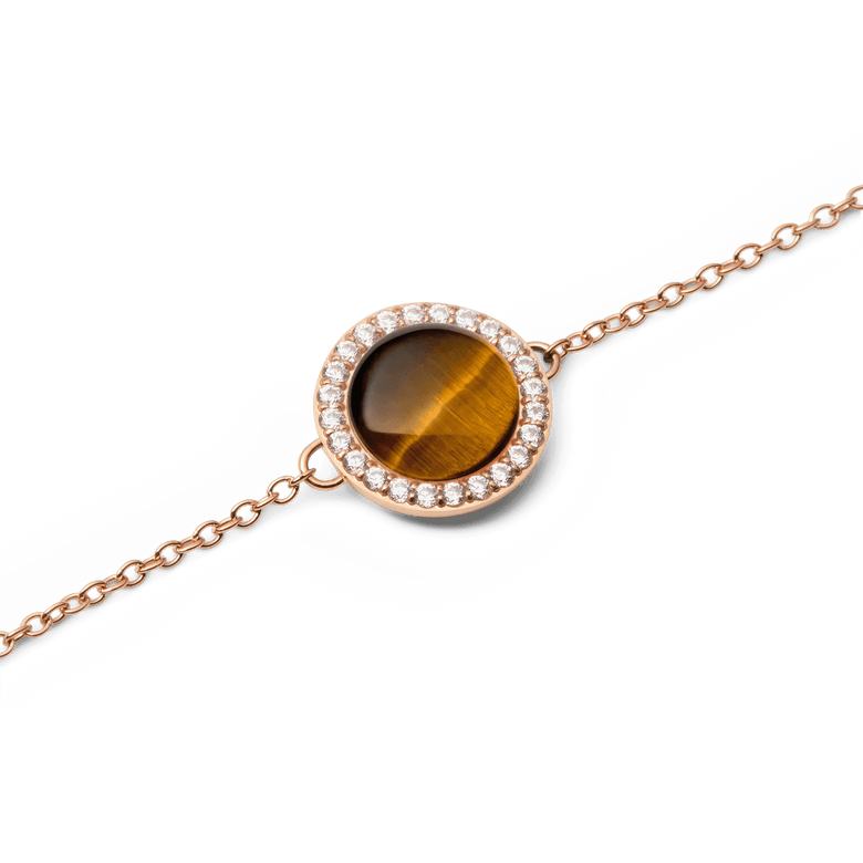Audrey Bracelet Tiger Eye Rose Gold