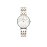 Petite Lumine Bezel 5-Link Two-Tone MOP Silver
