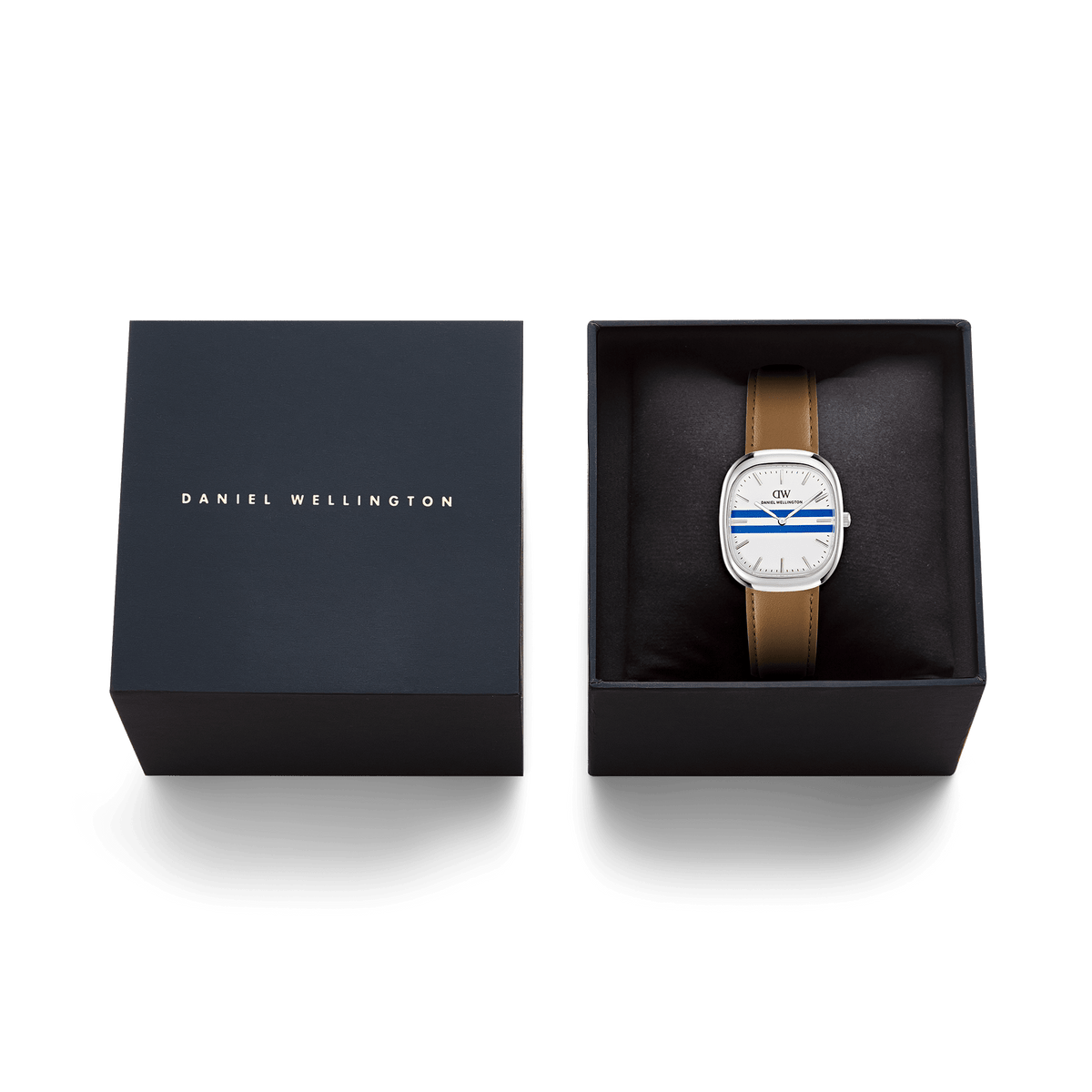 Cort Tan Brown Leather White-Blue Silver