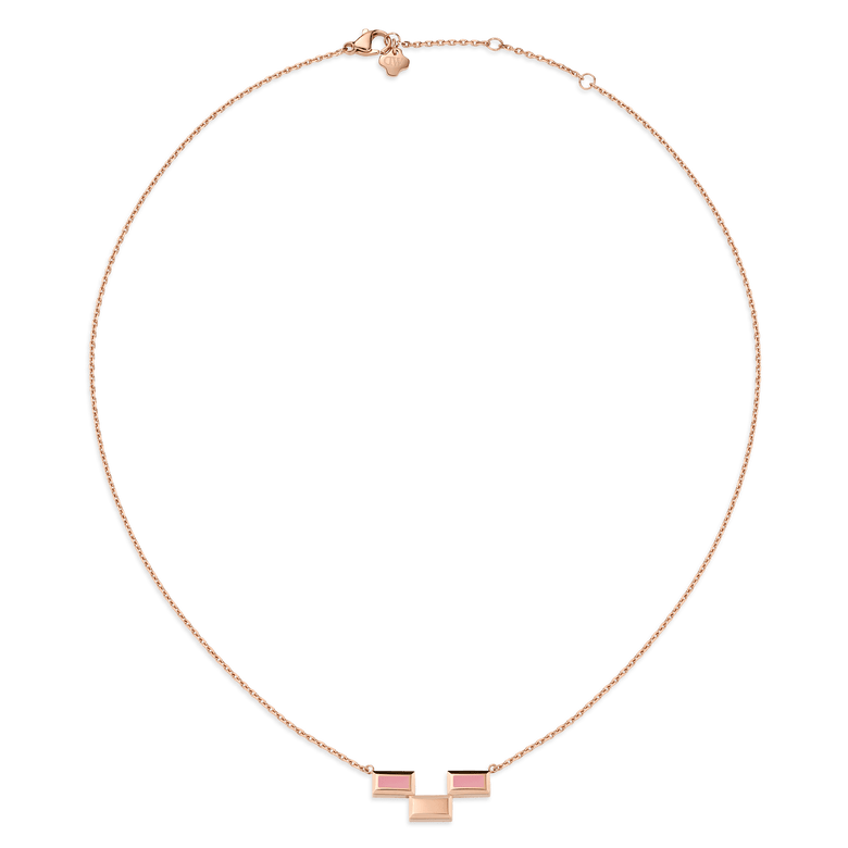 Bric Necklace Apricot Enamel Rose Gold