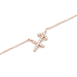 Crystal Zodiac Chain Necklace Rose Gold