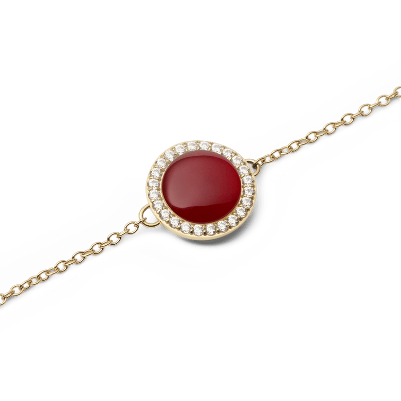 Audrey Bracelet Red Agathe Gold