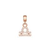 Crystal Zodiac Charm Rose Gold