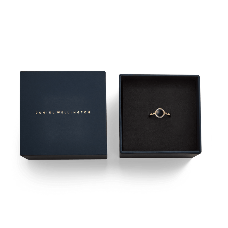 Audrey Ring Black Agathe Rose Gold