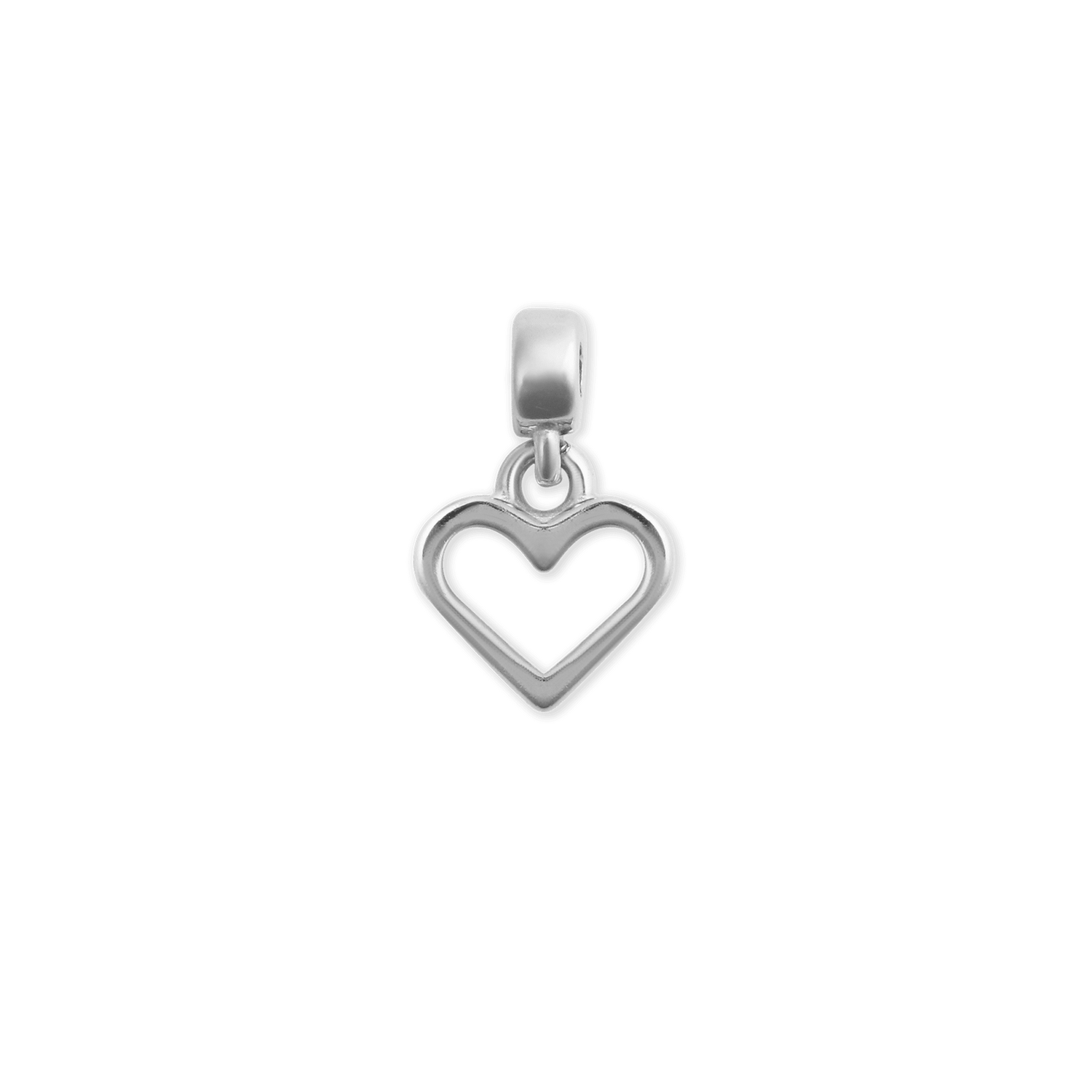 Heart Contour Charm S925 Sterling Silver