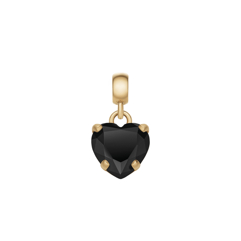 Heart Black Crystal Charm G