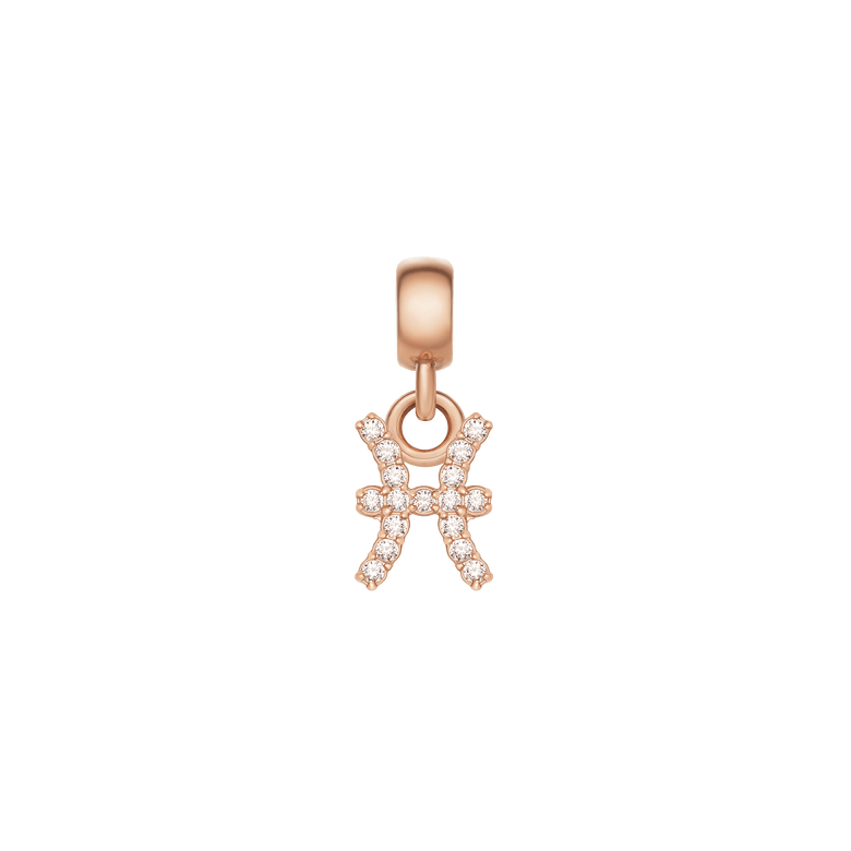 Crystal Zodiac Charm Rose Gold