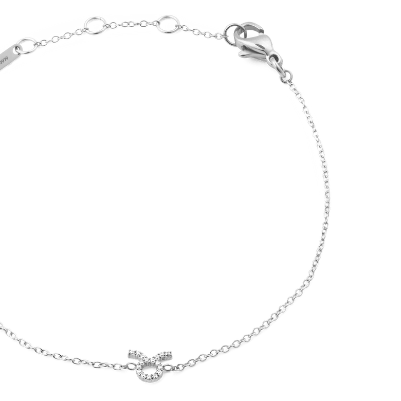 Crystal Zodiac Chain Bracelet Silver