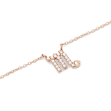 Crystal Zodiac Chain Necklace Rose Gold