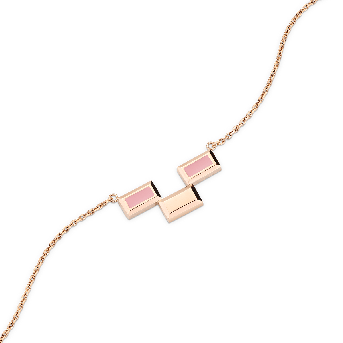 Bric Bracelet Apricot Enamel Rose Gold