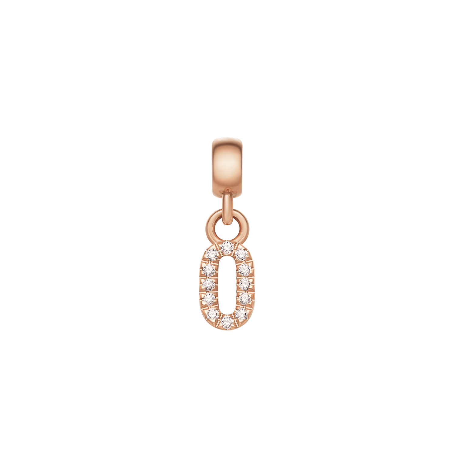 Crystal Number Charm Rose Gold