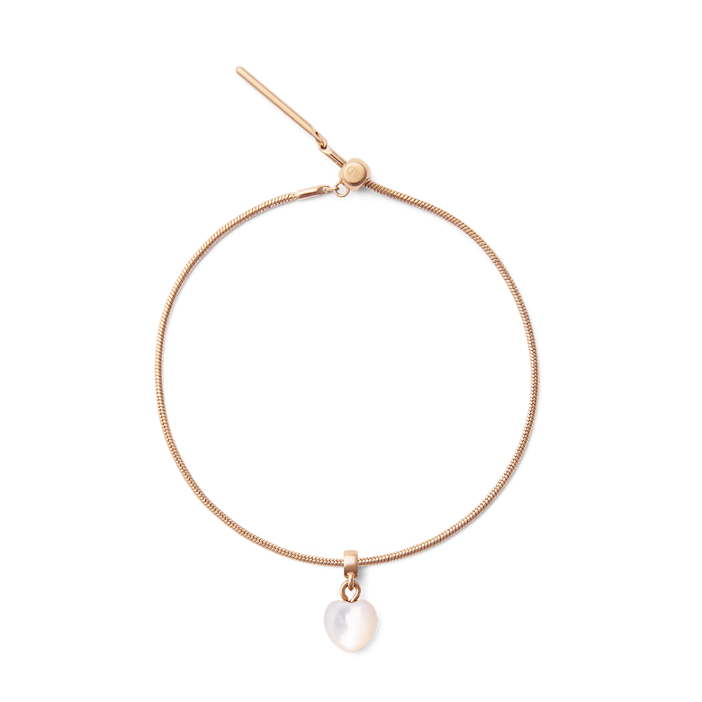 Mother of Pearl Heart  Rose Gold Charm