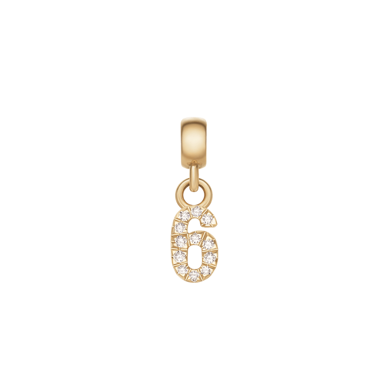 Crystal Number Charm Gold
