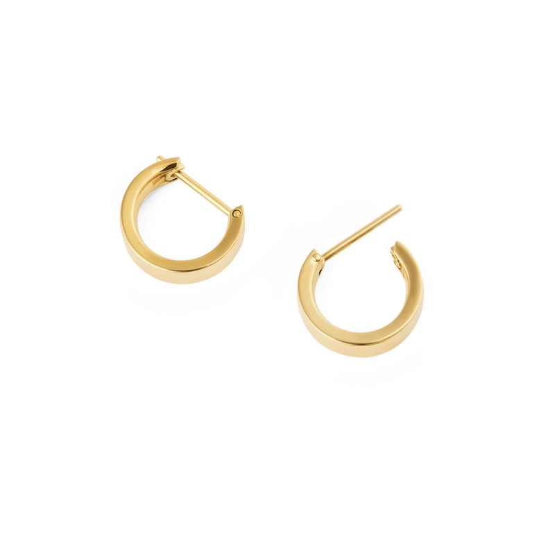 Line Earrings Polished Gold 3.5mm