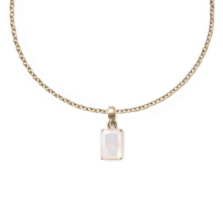 Mother of Pearl Octagon Gold Charm