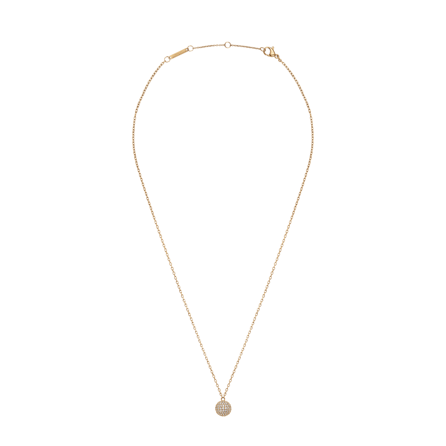 Pavé Crystal Pendant Necklace Gold