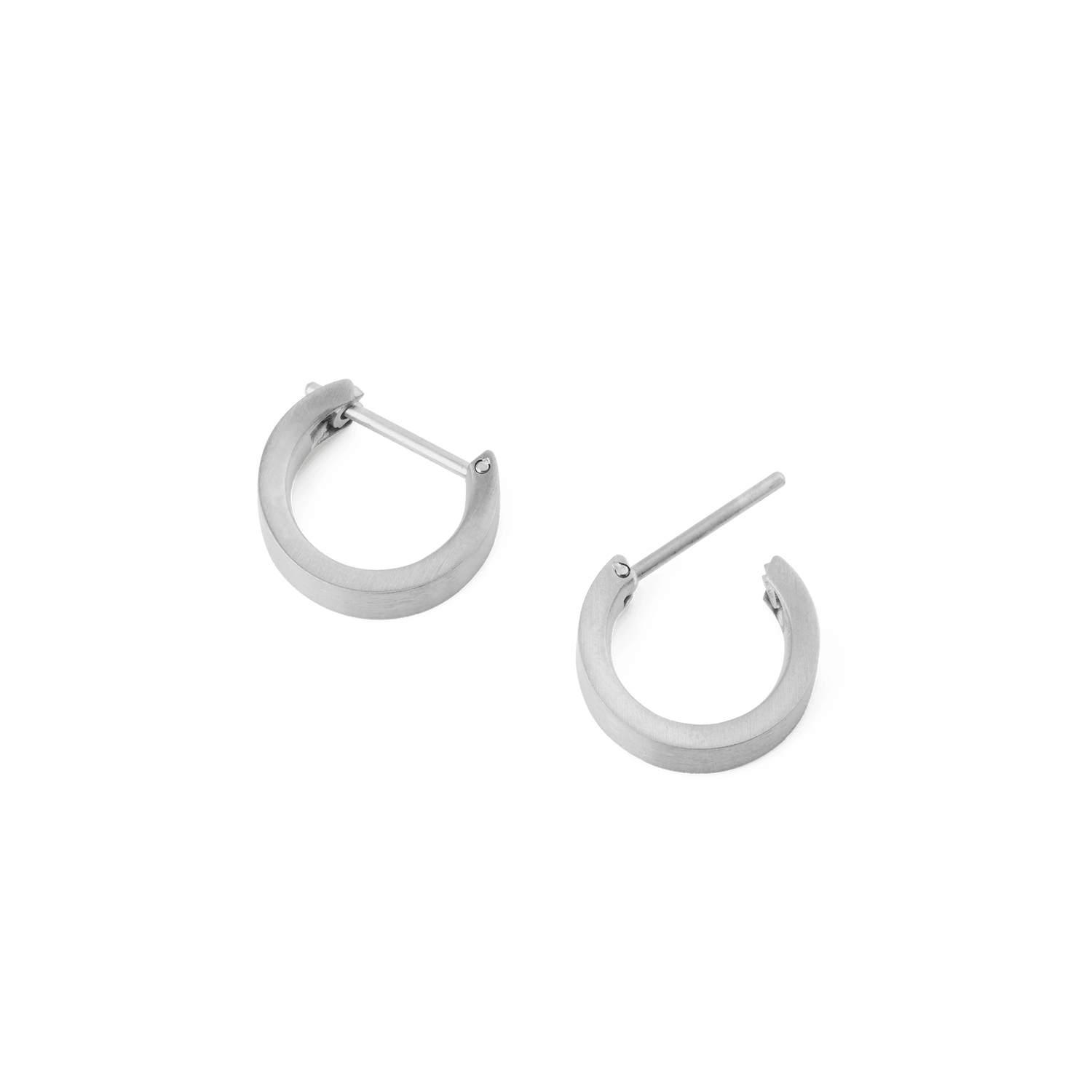 Line Earrings Brushed Silver 3.5mm