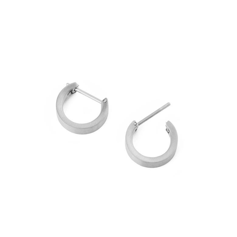 Line Earrings Brushed Silver 3.5mm
