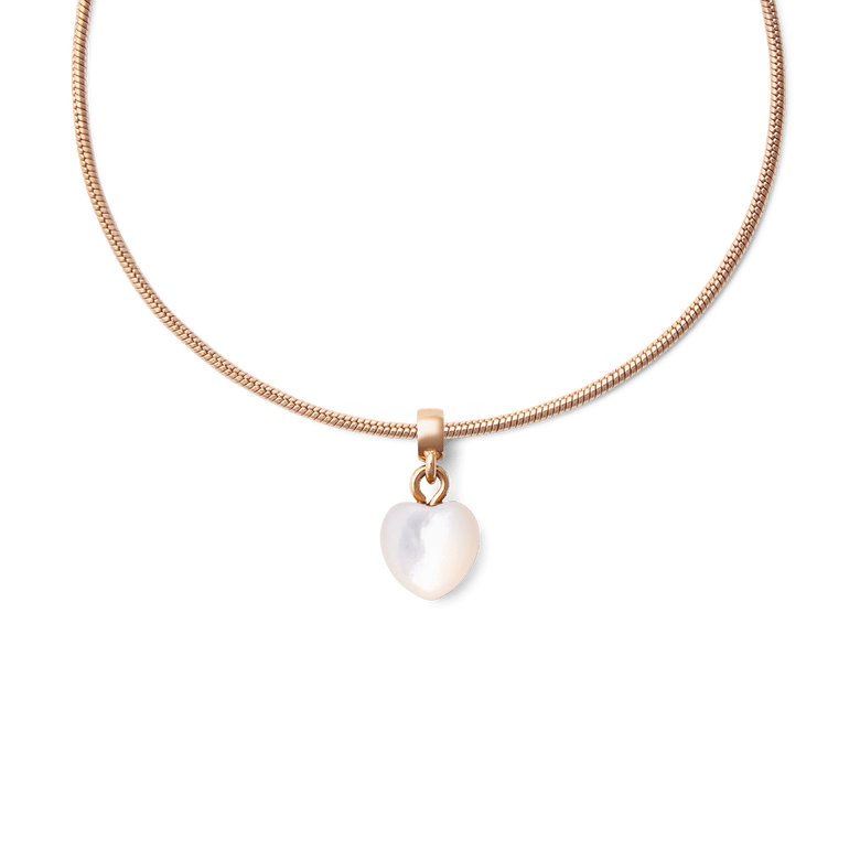 Mother of Pearl Heart  Rose Gold Charm