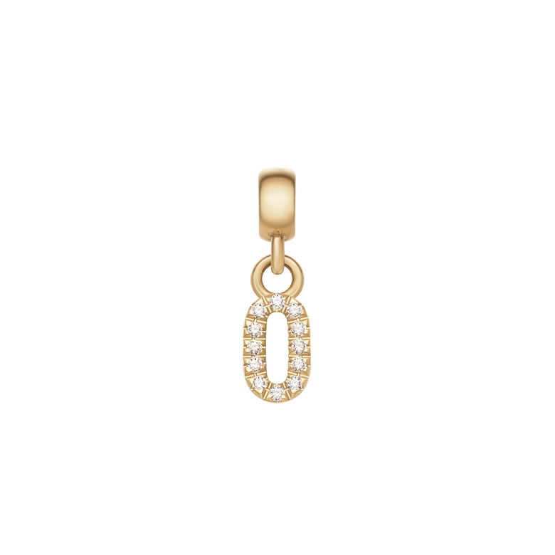 Crystal Number Charm Gold