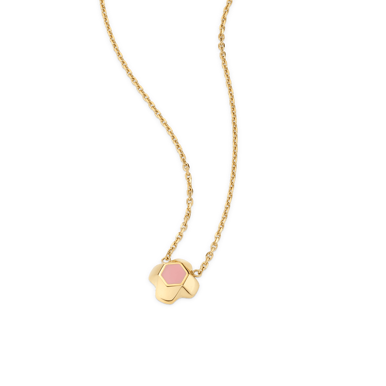 North Star Necklace 1 Small Apricot Enamel Gold