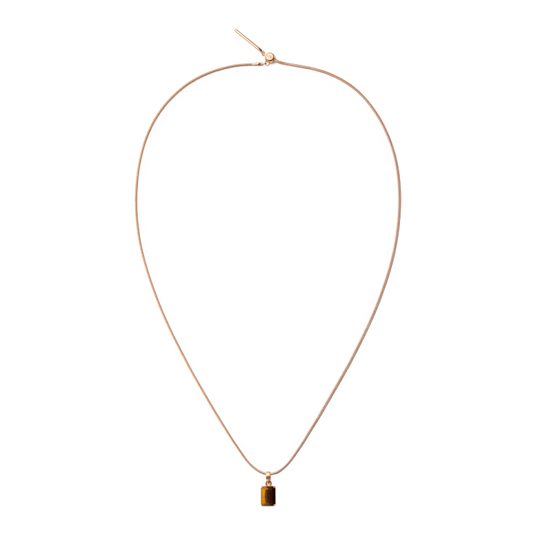 Tiger eye Octagon Rose Gold Charm