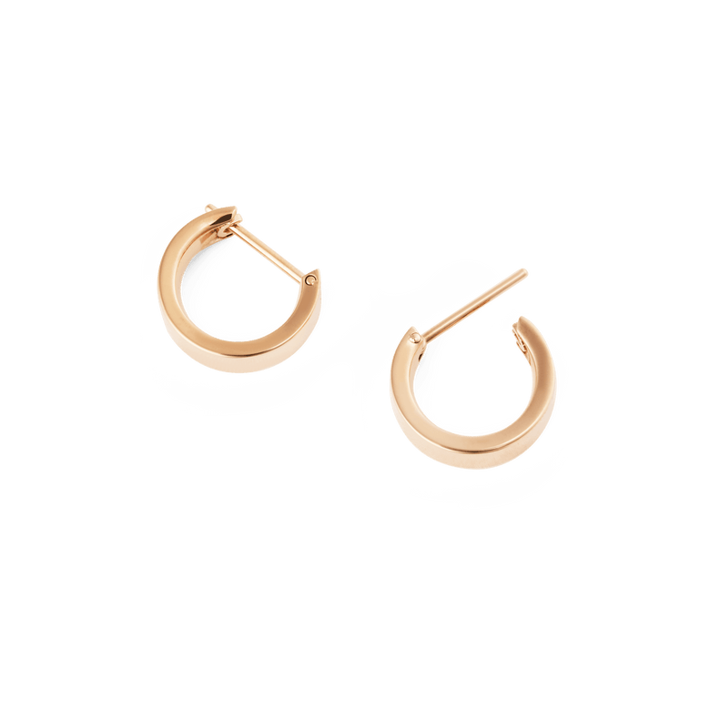 Line Earrings Polished Rose Gold 3.5mm