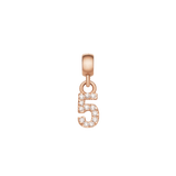 Crystal Number Charm Rose Gold