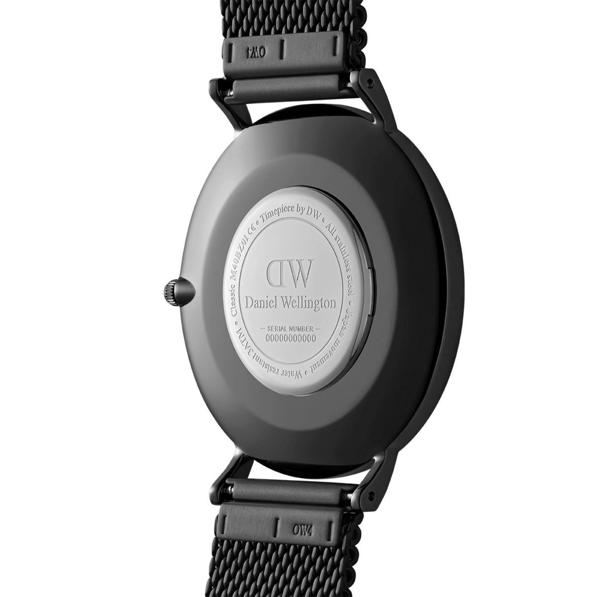 Mesh Onyx Black watch with black sunray dial DW