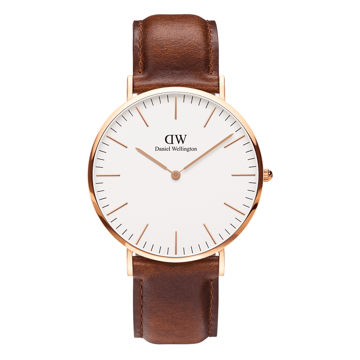 St Mawes Men s watch in rose gold with leather strap DW