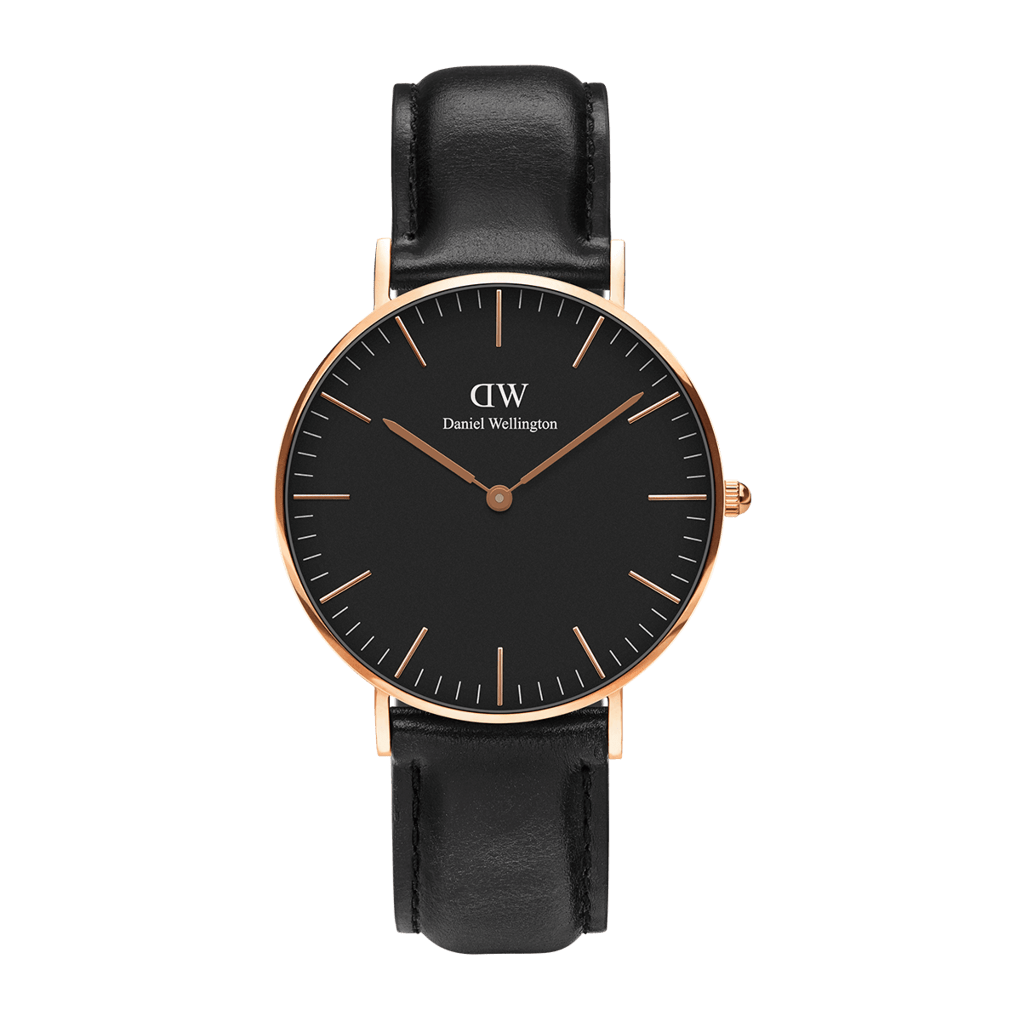 Sheffield Black men s watch with leather strap 40mm DW