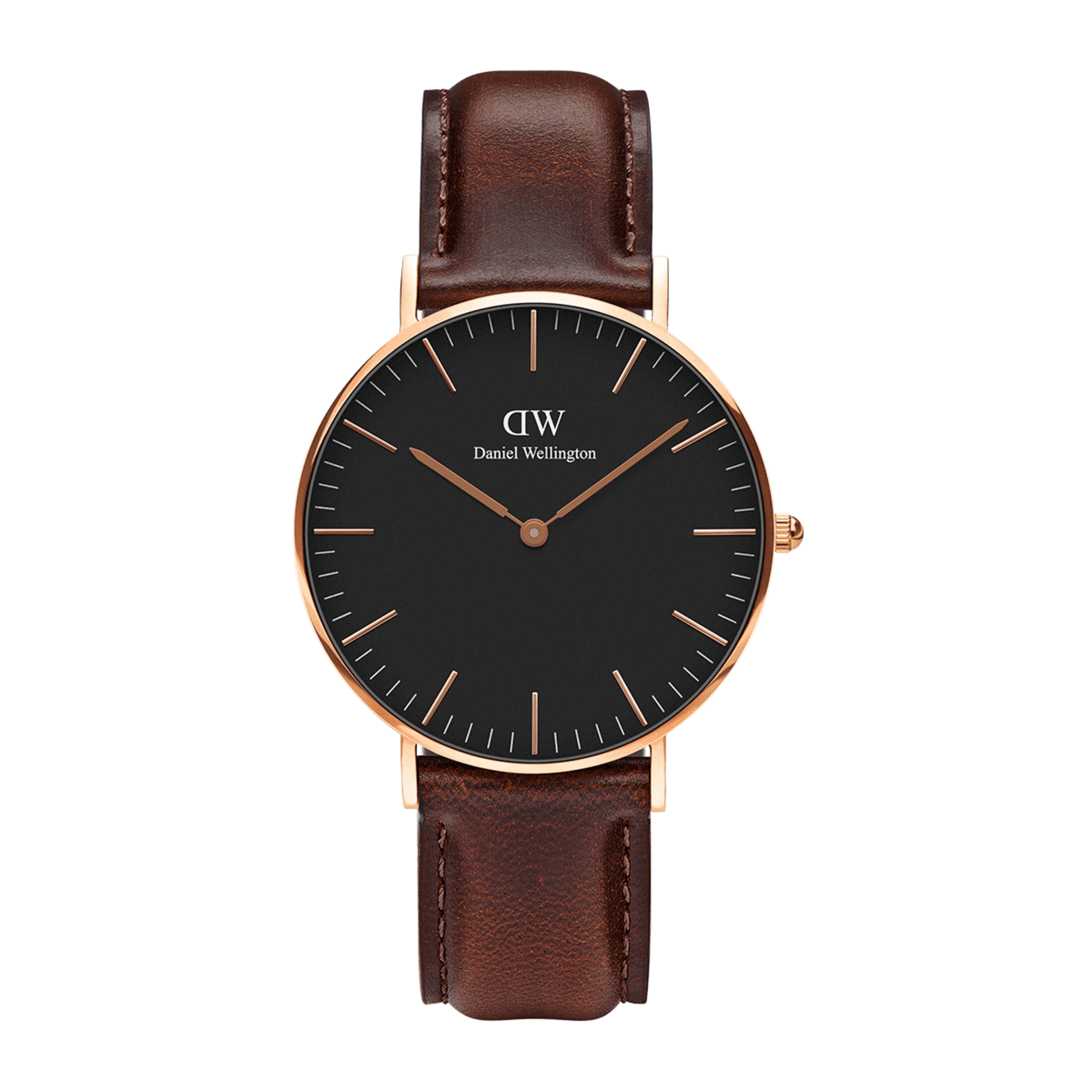 Bristol Black dial men s watch with leather strap DW