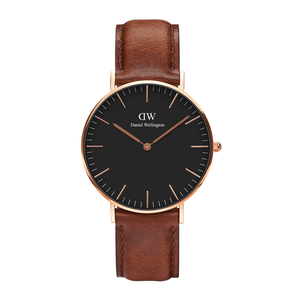 St Mawes Men s rose gold watch with leather strap DW