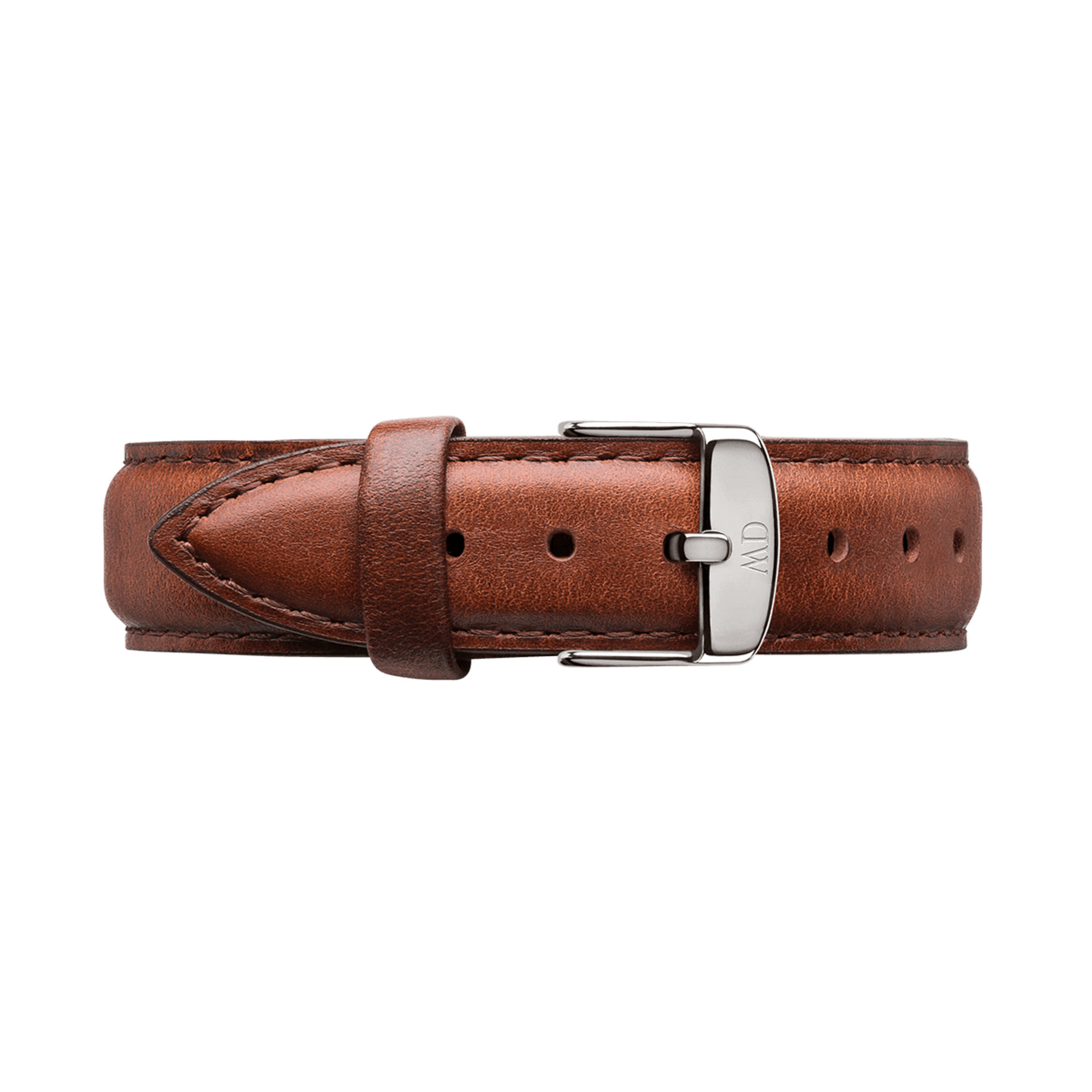 St Mawes - Leather watch strap with silver buckle 40mm | DW